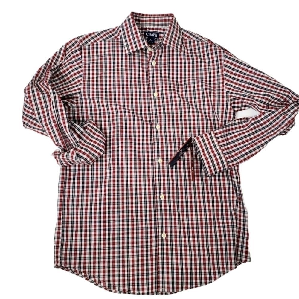 Chaps Gingham Button Down Shirt 14-16